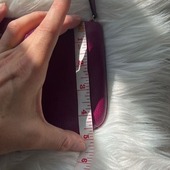 Coach Burgundy Crossgrain Clutch Wristlet Wallet 9x5